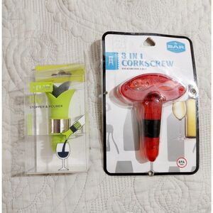 Corkscrew 3 in 1, Wine Pourer stainless steel silicone